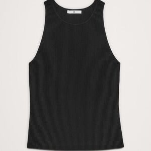 Banana Republic Sculpted Black Ribbed Tank Top